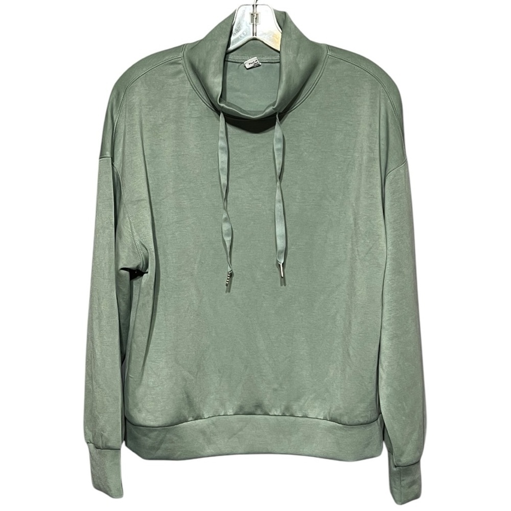 Anrabess Drawstring Cowl Neck Pullover Sweater Sea-foam Green Women’s Size Small